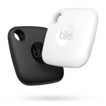Tile 메이트(2022) 블루투스 트래커 키 파인더 및 휴대폰 가방 등을 위한 아이템 로케이터 최대 250피트 범위 워터프루프 iOS 및 안드로이드 호환 (2개입), Mate B W / 2-pack