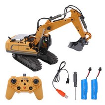 미니굴삭기 포크레인 굴착기 미니 RC 굴삭기 불도저 장난감 1/20 트럭 크레인 전기 자동차 RTR 선물 미니, 02 double Battery