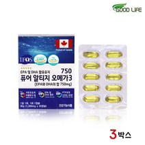 퓨어 알티지오메가3 초임계 RTG 오메가3 불포화 지방산 비타민D 비타민E 엔초비 정제어유 오메가 쓰리 오일 영양제 효능 추천 캐나다산, 30cap x 3개, 3박스