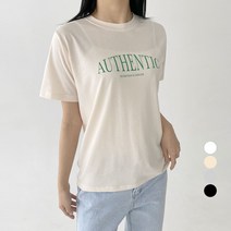 (무배)데일리 여름 라운드넥 어센틱 레터링 스판 반팔 티셔츠