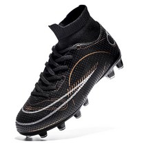 Breooes남아 여아 축구 클리트 아동용 실외/실내 훈련화 운동용 잔디 신발 블루.