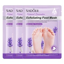 풋크림 3 쌍 라벤더 발 각질 제거 마스크 페디큐어 스파 목욕 보습 리무버 필링, [01] 3 Pairs