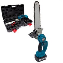 우스틴스 20V 10인치 브러시리스 충전식 전기 체인톱 전기톱 LDJ439, 플라스틱 상자(9.0AH 배터리 2개 및 충전기 1개)