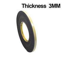 방수테이프 누수테이프 다용도방수테이프 1mm 3mm 5mm 두꺼운 검은 색 거품 스폰지 고무 스트립 테이프 방수 단면 접착 충돌, 15mm, 두꺼운 3mm, 5m