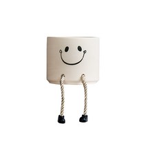 다리가있는 작은 세라믹 화염 냄비 실내 야외 정원 야드 장식을위한 유머 꽃병 용기, A