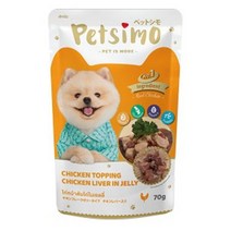 D17 반려동물 습식사료 치킨과 닭간 파우치 70g, 9개