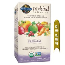 Garden of Life 마이카인드 오가닉 프레나탈 임산부 영양제 30정 1병, 1개