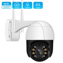Wifi IP CCTV카메라 원격 움직이는카메라 야외 4배줌 AI인간감지 무선카메라 오디오 2MP 3MP, 128G, EU 플러그