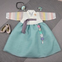 [럭셔리한복] 167.하연중기옥색(여) _ 아동한복 여아한복 돌한복 유아 아이한복 물실크원단 색동 저고리 전통스타일