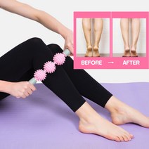 지압 경락 뱃살 셀롤라이트 마사지기 종아리마사지기 허벅지마사지기 롤러마사지 스틱, 하드블랙