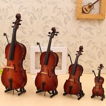 손으로 만든 미니 첼로 모델 25cm 스탠드 선물 상자 인형 악기 모형-58463, 02. 10cm 첼로
