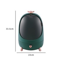 포토나라 화장품 정리함 버킷 디자인 수납함 대형 정리함LED 조명, 라지 서랍식, 그린