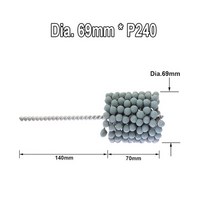 디버링 스크래퍼 모따기 면취기 툴 깍기 버제거 파이프 튜브 연삭 청소용 드릴 연마 브러시 맞춤형 크기 그릿, 1개, 69mm p240