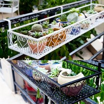 내일의공간 하트 사각 베란다 화분걸이, 블랙 중