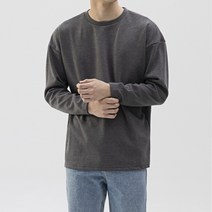L~5XL 남자 빅사이즈 기모 안감 오버핏 라운드넥 겨울 긴팔티셔츠 9color