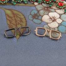 [아재리노] DW-네모안경 뱃지 배지 넥타이핀 브로치 패치 와펜 행거치프