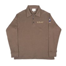 그롭스 에어포스 카라 스웻셔츠 (브라운) M~L US NAVY 빈티지 밀리터리 긴팔티 티 미군 캐주얼 아이콘