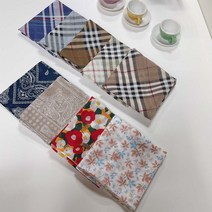 [미스블혹] 여름 체크 꽃무늬 거즈 아사면 손수건 단체주문