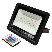 반사판RGB LED 투광 조명 100W 플러드 라이트 원격 제어 야외 벽 세탁기 램프 반사판 IP66 방수 정원 220V, 01 Black_03 50W_02 110V, 01 Black_03 50W_02 110V