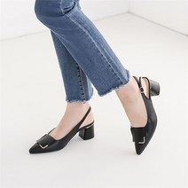오노마 오노마 ONM 중년 골드 슬링백 미들굽 펌프스 직장인 데일리 구두 (8811946)
