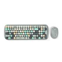 로이체 RMK-5000 레트로 무선 키보드 마우스 세트 그레이 (USB), 1개, 선택하세요