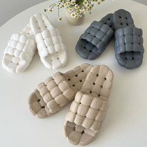 무타공마켓 퀄팅디자인 고급 푹신한 미끄럼방지 욕실슬리퍼, 베이지, 1개