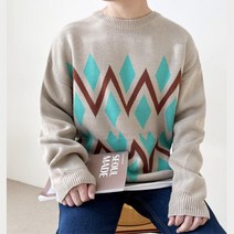 빅사이즈 남자 귀여운 하트 스웨터 니트 할아버지 생일선물 데이트룩