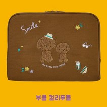 노트북 파우치 방수캔버스 부클 컬리푸들 미니백 슬링백 미니 경량노트북 보급형노트북 크로스백, 쿠팡 본상품선택