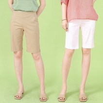애비뉴투지 엄마옷 조이 면 허리밴드 여성 여름 5부 반바지 P06214 50대 60대 중년여성
