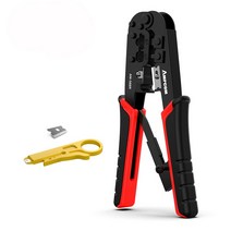 무선 랜카드 AMPCOM rj45 퍼 RJ11 압착 도구 이더넷 네트워크 LAN 케이블 커터 스트리퍼 플라이어 6P, 02 빨간