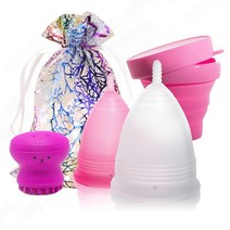 생리컵 생리컵추천 위생생리컵 5pcs 학년 실리콘 생리 컵 여성 위생 생리 기간 재사용 가능한 질 접을 수있는 컵 여성 기간 건강, s, 1 사진으로