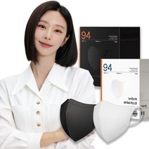 1300k [누이누아] KF94 새부리형 덴탈 이주빈 마스크 귀안아픈 25매, 블랙랙, L