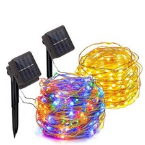 태양 LED 요정 조명 야외 정원 방수 장식 8모드 파티오 크리스마스 파티 결혼식, Multicolor or Warm, 7M-50LEDS
