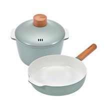 [해피콜] [본사직영]HC 지음 IH 세라믹 프라이팬/냄비 2종 세트 (24cm팬/20cm, 상세 설명 참조