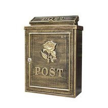 예쁜 야외 우체통 인테리어 고급 마당 우편함 감성 단독주택 북유럽 정원 대문 펜션, J59-골드 로즈