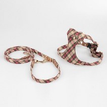 강아지 초소형견 예쁜 여름 개목줄 하네스옷, 브라운