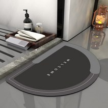 나노 규조토 진흙 소프트 카페트 매트 러그 흡수성 발 빠른 건조 가정용 욕실 미끄럼 방지 도어, Semicircle welcome_70x50cm