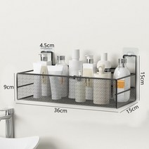 전동 공구드릴링 샴푸 비누 샤워 스탠드 주방 수납 선반 욕실 주최자없이 목욕을위한 형, 36x15x15cm 블랙