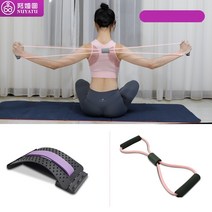 허리스트레칭 지압 목 안마 3단높이조절 자세교정, E, 1개