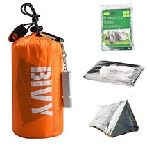 1인용 비비색 고동텐트 비박색 초경량 텐트 백페커 2인용 비상 쉼터 서바이벌 Bivy 튜브 텐트 키트 열 담요, 03 Sliver Set