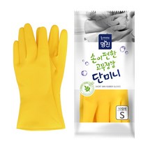 명진 단미니 고무장갑 10켤레 1묶음 노랑색, 대(노랑색), 10개입