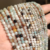 턱걸이밴드 AA 천연 그레이 래브라도라이트면 처리된 루즈 비즈 쥬얼리 제작 용 DIY 크, 2.amazonite  3mm 115pcs beads
