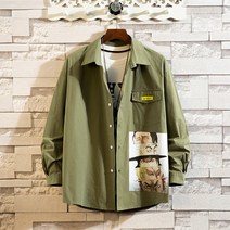 흰색긴팔셔츠 건달카리스마 남자 반팔 박시코트 트렌드 인싸템 머메이드한 와이셔츠 틱톡 523488104