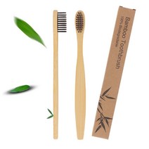 1+1 뱀부 생분해 대나무 미세모 칫솔 블랙 개별포장, 1+1)2개