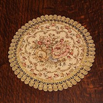 금사펄 자가드 테이블러너 베이지플라워 쉐입 8종 테이블러 식탁러너, B타입 : 지름24cm 1장, 베이지톤 (상세페이 사진 참고)