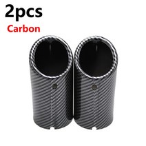 오토바이 배기 76mm 자동차 배기 머플러 팁 커버 Q5 VW Tiguan 폭스 바겐 Passat B7 CC 1.8T 아우디 액세서, 06 2pcs Carbon fiber