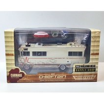 1/64 스케일 다이캐스트 자동차 모델 완구 워킹 데드 1973 위네바고 치프틴 버스 그린라이트 다이 캐스트 금속 차량 장난감 선물용, [01] 1973 Chieftain