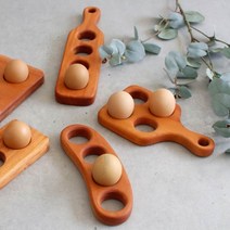 [2HOT] 마호가니 우드 에그홀더 4구 3type, 4구 둥근라인, 1개