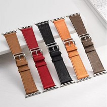크란채 프랑스 명풍 앱송가죽 애플워치호환 가죽스트랩, 38-40-41mm, 블랙