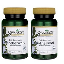 스완슨 Swanson Full Spectrum Motherwort 400mg 마더워스 익모초 60정 2팩, 1개, 1